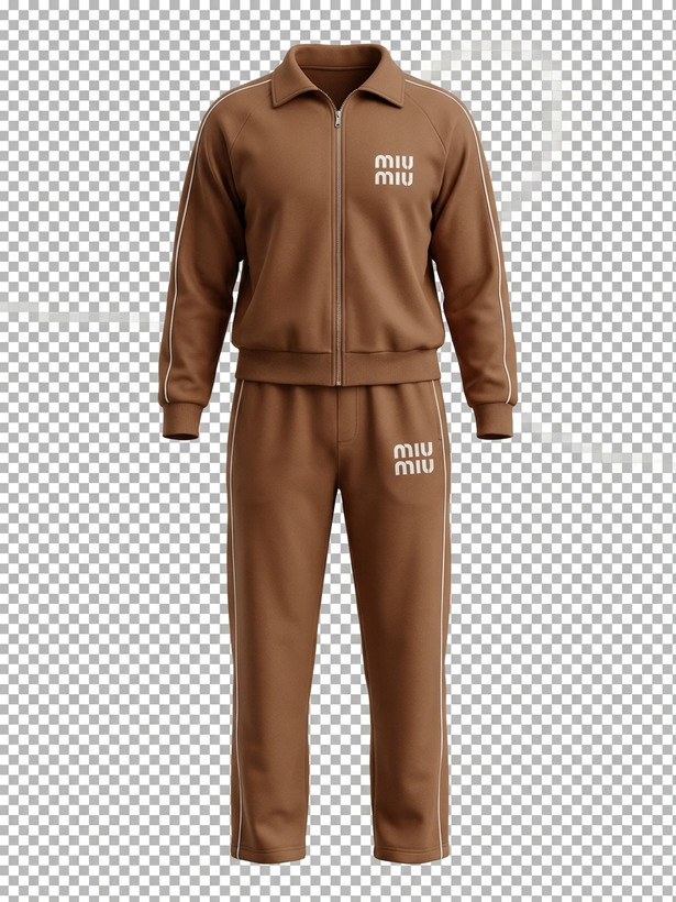 ست سویشرت جلو زیپ چاپ Miu با شلوار بگ بغل نوار مغزی | دورس پنبه داخل کرک گرم | فریسایز ۳۶ تا ۴۶